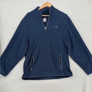 Champion Men's Quarter Zip Navy Sweater